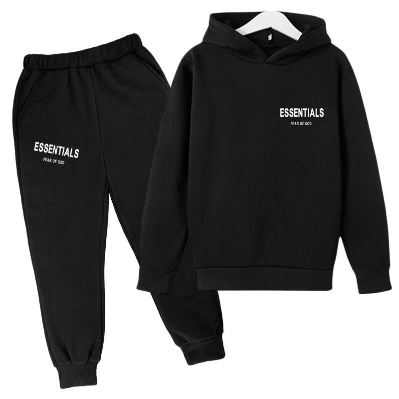 Kids Clothing 2 Piece Set Autumn Winter New Style Long Sleeved Hooded Sweatshirt Long Pants Casual Fashion Sports Comfortable Breathable Trendy Outfit