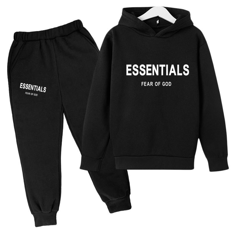 Kids Clothing 2 Piece Set Autumn Winter New Style Long Sleeved Hooded Sweatshirt Long Pants Casual Fashion Sports Comfortable Breathable Trendy Outfit