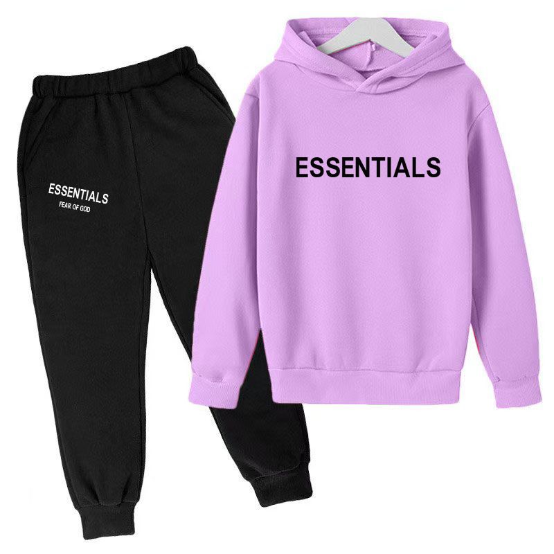 Kids Clothing 2 Piece Set Autumn Winter New Style Long Sleeved Hooded Sweatshirt Long Pants Casual Fashion Sports Comfortable Breathable Trendy Outfit