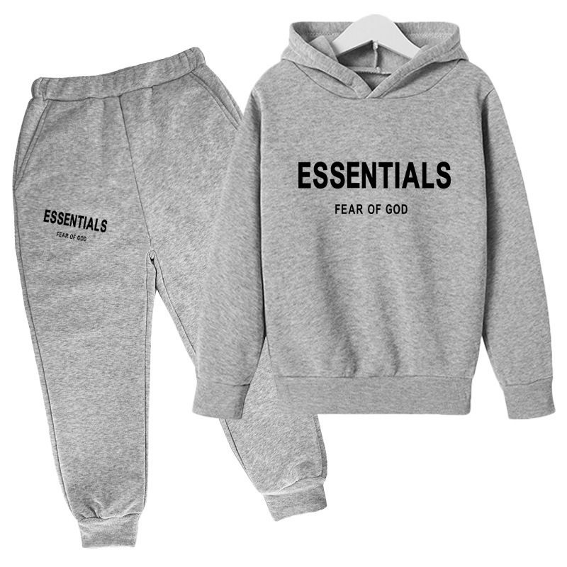 Kids Clothing 2 Piece Set Autumn Winter New Style Long Sleeved Hooded Sweatshirt Long Pants Casual Fashion Sports Comfortable Breathable Trendy Outfit