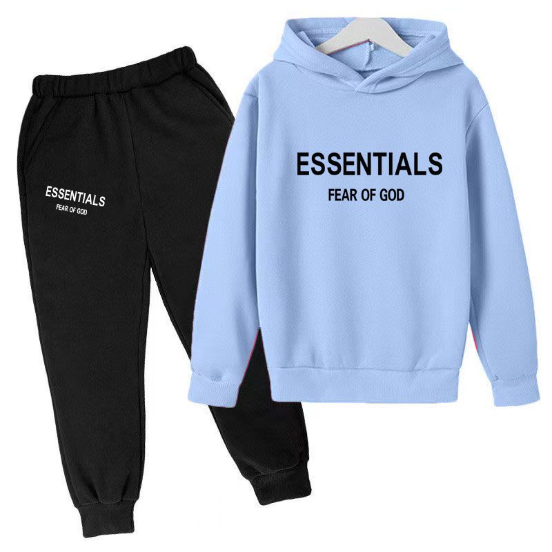 Kids Clothing 2 Piece Set Autumn Winter New Style Long Sleeved Hooded Sweatshirt Long Pants Casual Fashion Sports Comfortable Breathable Trendy Outfit