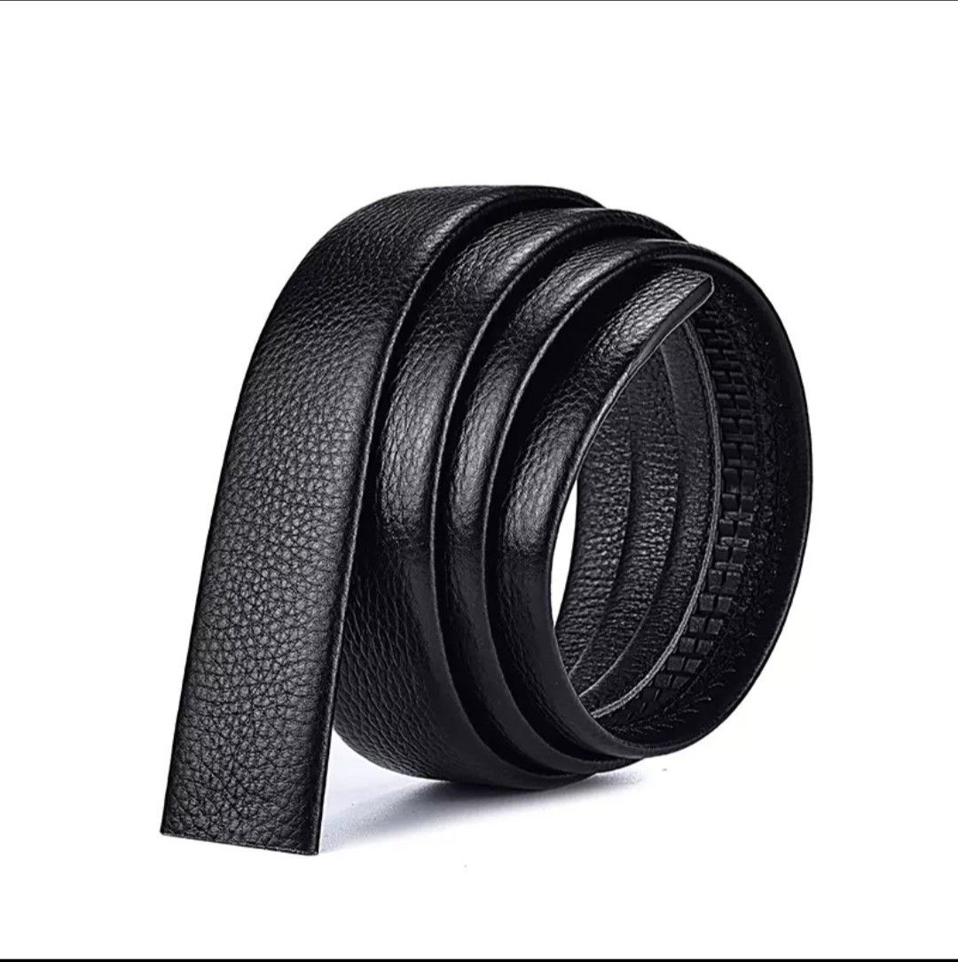 Men's High Quality PU Leather Belt Automatic Buckle Ratchet Buckle Adjustable Casual Business Jeans Belt Luxury Design High Grade Temperament