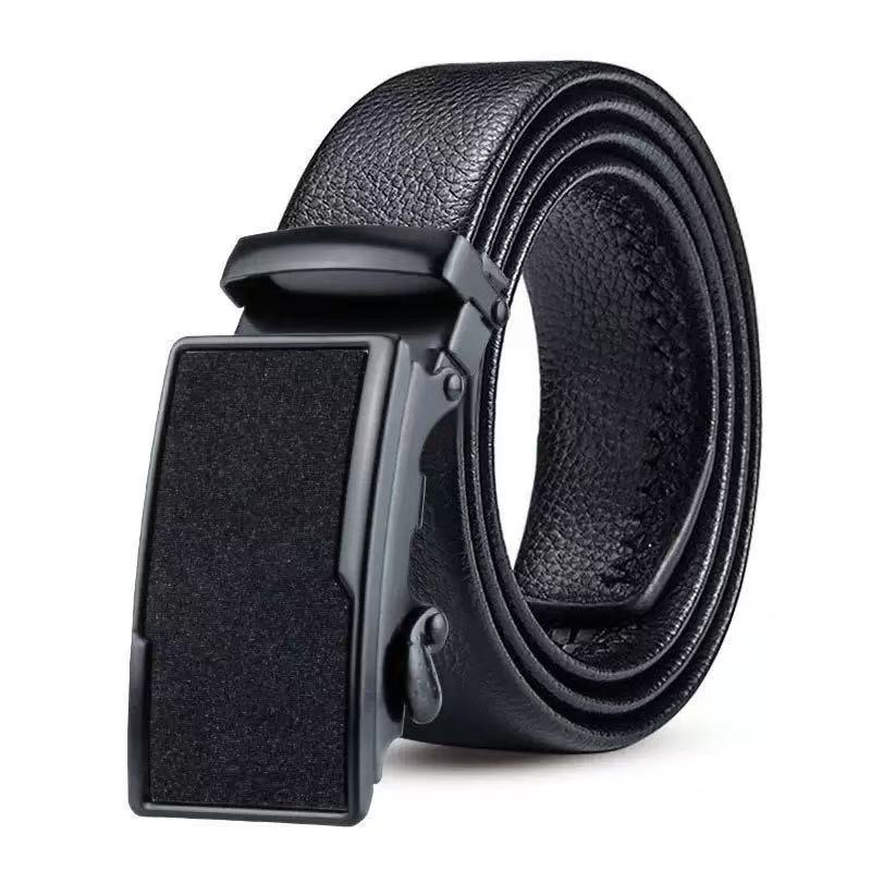 Men's High Quality PU Leather Belt Automatic Buckle Ratchet Buckle Adjustable Casual Business Jeans Belt Luxury Design High Grade Temperament