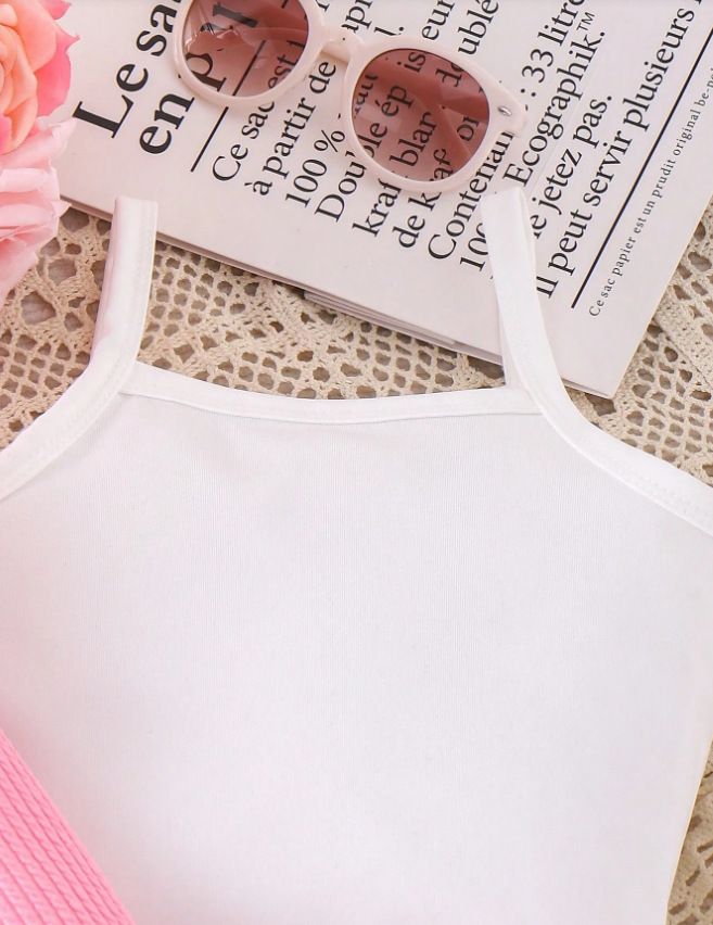 Girls Kids Clothing 3 Piece Set 2-7Y Fashion New Style Knitted 3D Flower Long Sleeved Coat Cardigan Solid Color Camisole Flared Pants Outfit for Kids Clothes