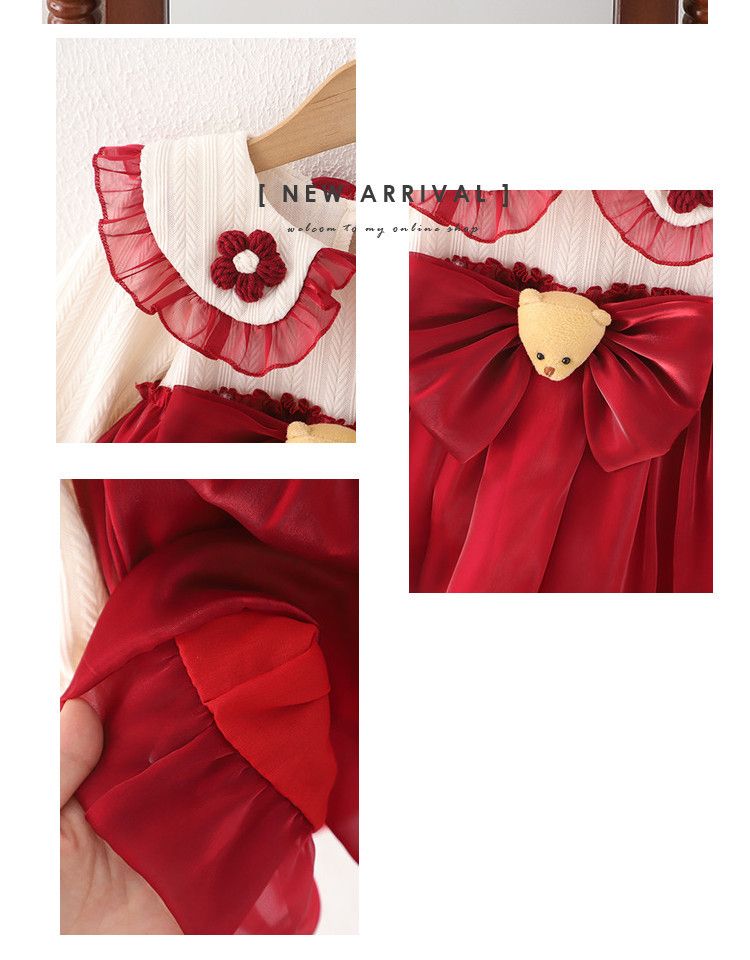 Girls Kids Clothing Fashion New Style Princess Dress Cute Dress Birthday Gift Formal Gown Flower Bow Dress High End Design Sense Outfit