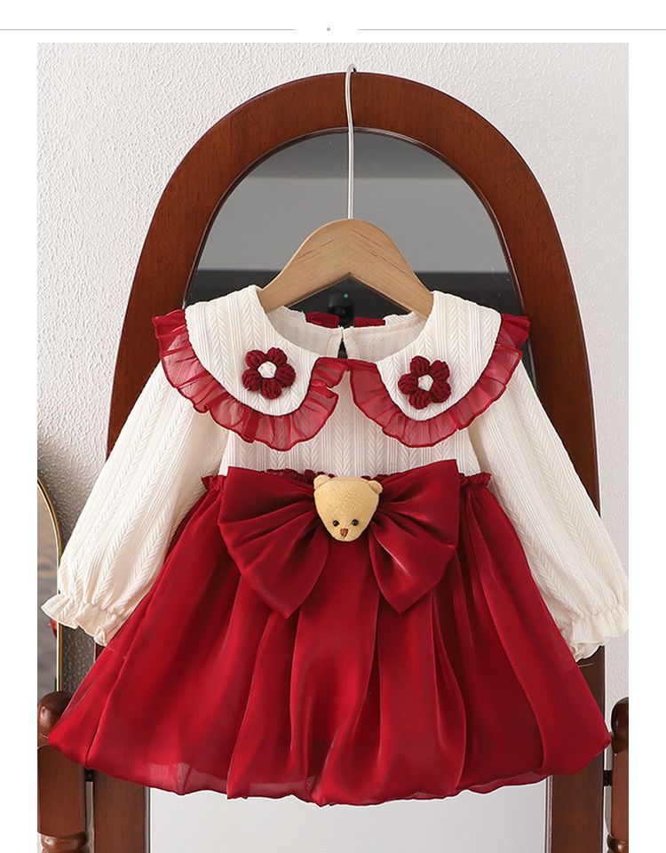 Girls Kids Clothing Fashion New Style Princess Dress Cute Dress Birthday Gift Formal Gown Flower Bow Dress High End Design Sense Outfit