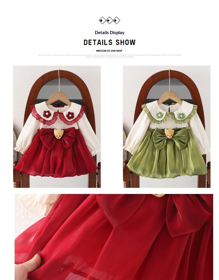 Girls Kids Clothing Fashion New Style Princess Dress Cute Dress Birthday Gift Formal Gown Flower Bow Dress High End Design Sense Outfit