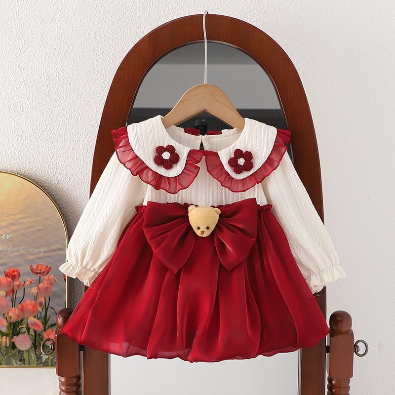 Girls Kids Clothing Fashion New Style Princess Dress Cute Dress Birthday Gift Formal Gown Flower Bow Dress High End Design Sense Outfit