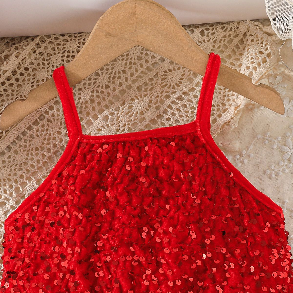 2 PCs Girls Kids Clothing 2-7Y Fashion New Style Sequin Camisole Tulle Half Skirt Bow Dance Party Outfit