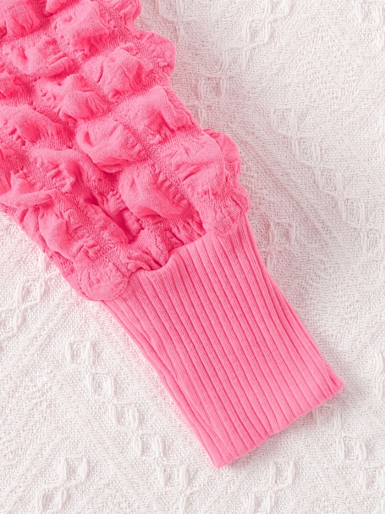 Girls Baby Clothing INS Style Spring Autumn Crew Neck Bubble Long Sleeve Waist Cinched Romper Dress Cute Letter Print