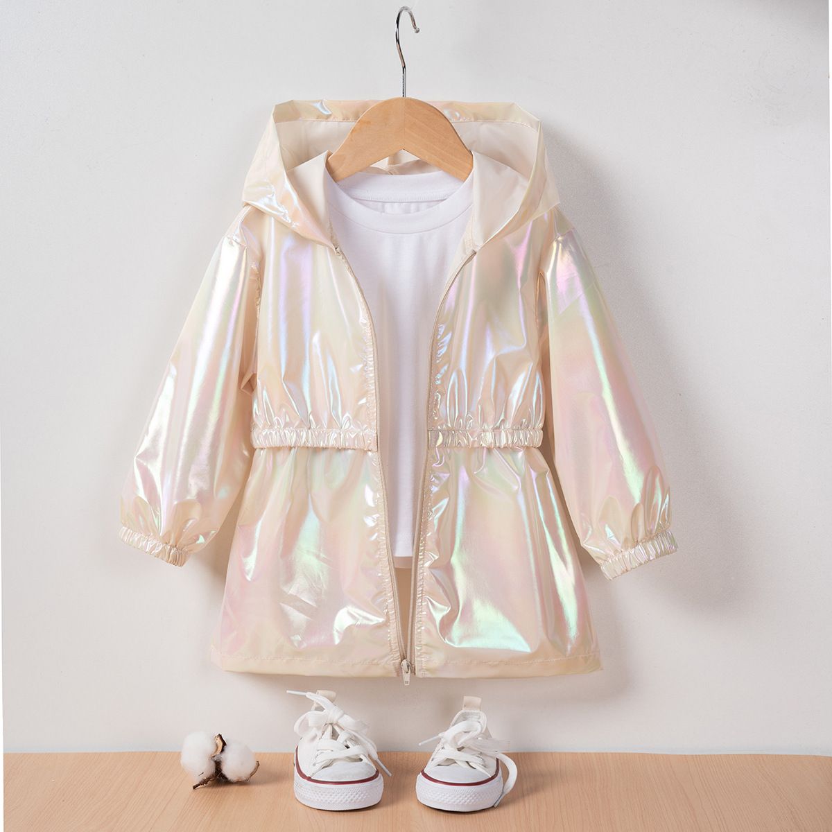 Girls Gradient Hooded Zipper Jacket Kids Lightweight Sun Protection Coat Summer Beach Outfit Girl Clothes Children Hoodies