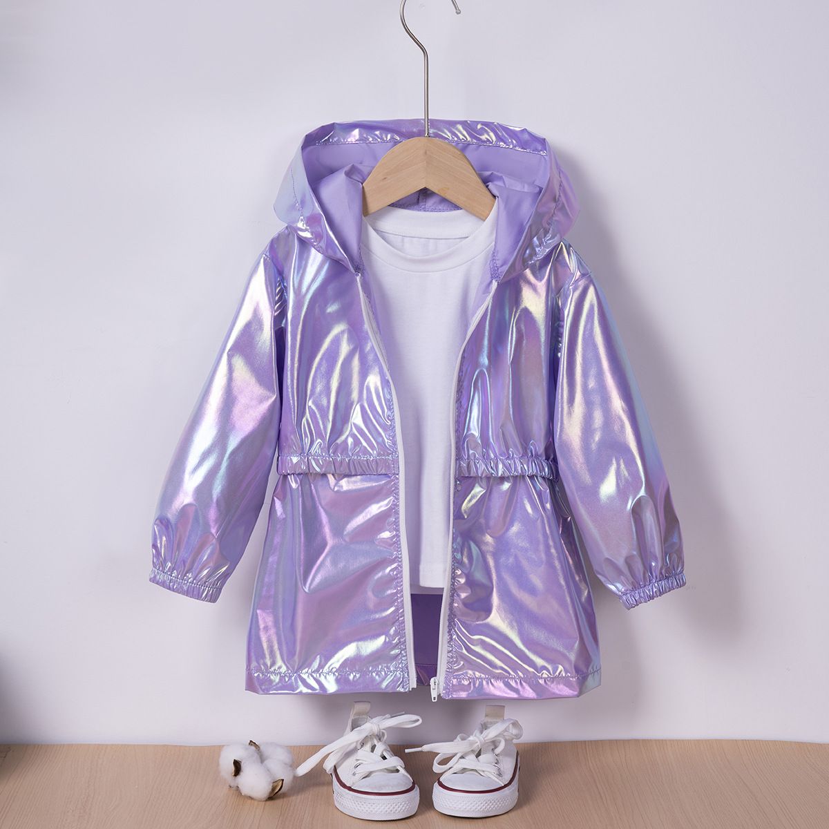 Girls Gradient Hooded Zipper Jacket Kids Lightweight Sun Protection Coat Summer Beach Outfit Girl Clothes Children Hoodies