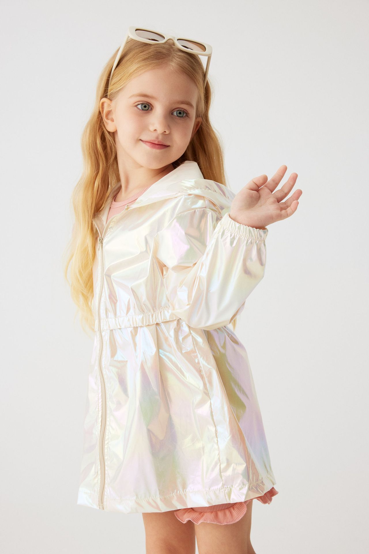 Girls Gradient Hooded Zipper Jacket Kids Lightweight Sun Protection Coat Summer Beach Outfit Girl Clothes Children Hoodies