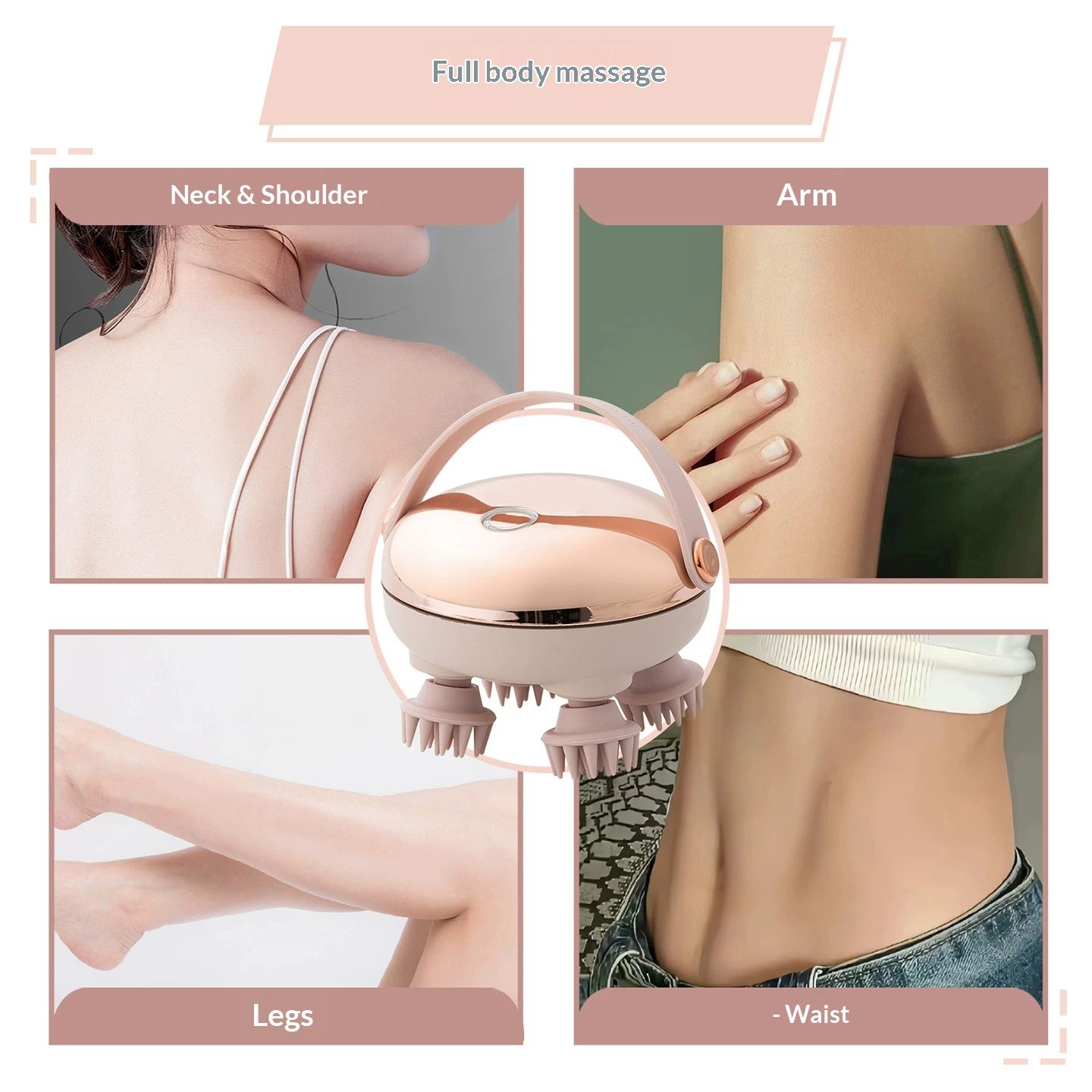 Portable Head Massager Red Light Scalp Massager for Pressure Relief Acupuncture Points Meridian Massage Scalp Care Tool for Women Electric Body Massager with 2 Adjustble Modes