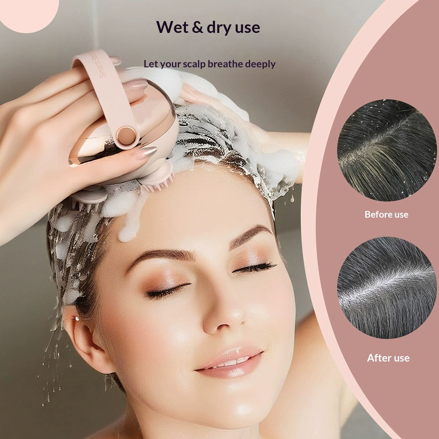 Portable Head Massager Red Light Scalp Massager for Pressure Relief Acupuncture Points Meridian Massage Scalp Care Tool for Women Electric Body Massager with 2 Adjustble Modes