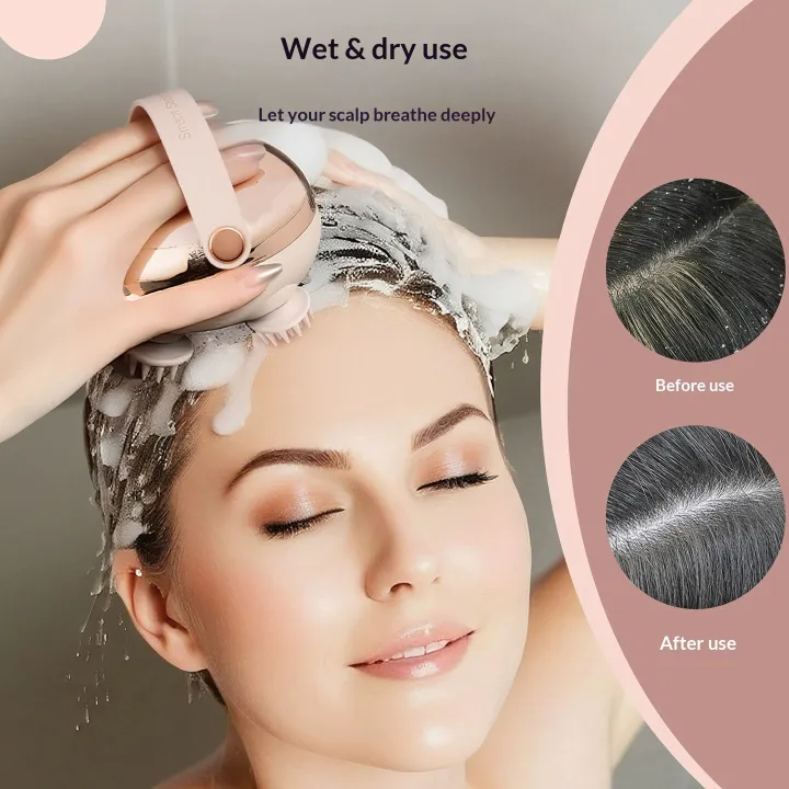 Portable Head Massager Red Light Scalp Massager for Pressure Relief Acupuncture Points Meridian Massage Scalp Care Tool for Women Electric Body Massager with 2 Adjustble Modes