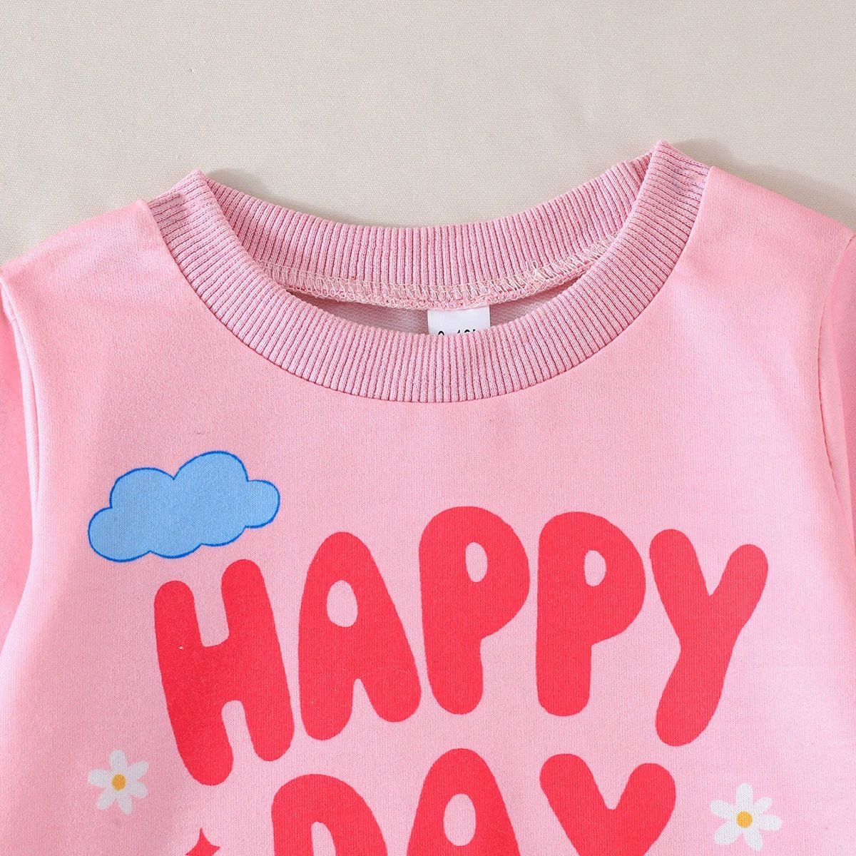 Girls Strawberry Print Sweatshirt & Cuffed Pants 2PCS Set Pink Casual Outfit for Baby Girls 1-4 Years Girl Clothes Kid