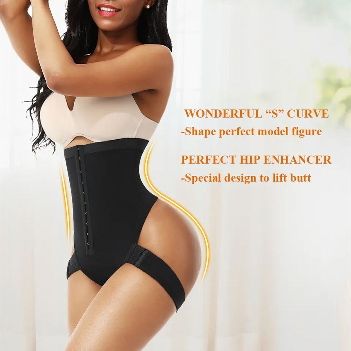 High Waist Butt Lifter Shapewear Open Butt Tummy Control Bodysuit with Adjustable Straps & Hook Closure Slimming Body Shaper Pants Women's Clothing Lingerie Clothes
