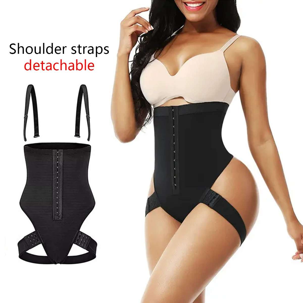 High Waist Butt Lifter Shapewear Open Butt Tummy Control Bodysuit with Adjustable Straps & Hook Closure Slimming Body Shaper Pants Women's Clothing Lingerie Clothes