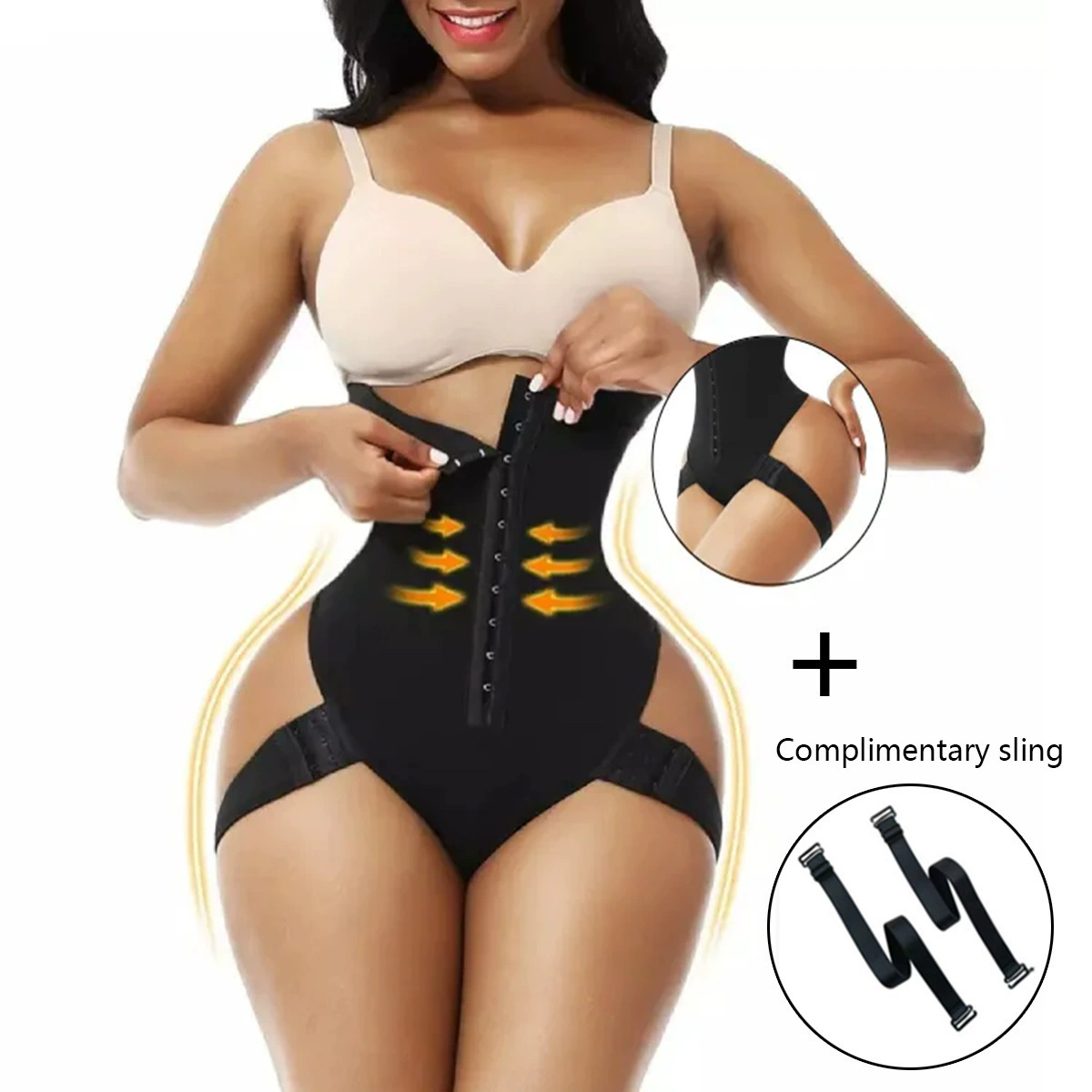High Waist Butt Lifter Shapewear Open Butt Tummy Control Bodysuit with Adjustable Straps & Hook Closure Slimming Body Shaper Pants Women's Clothing Lingerie Clothes