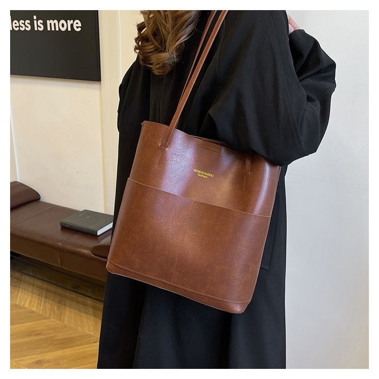 2-Piece Women's Bag Set: Large Tote + Crossbody Bag, PU Leather Work & Shopping Bags, Waterproof Vintage Purse with Anti-Theft Pocket, SAPO DURAN Kenya