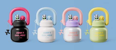 Cartoon Double-Sided Insulated Water Bottle - 316 Stainless Steel Straw Cup, Large Capacity