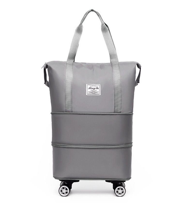 3-Size Silent Wheel Foldable Travel Bag - 55L Waterproof Oxford with Detachable Wheels & Roll/Carry Modes for Africa