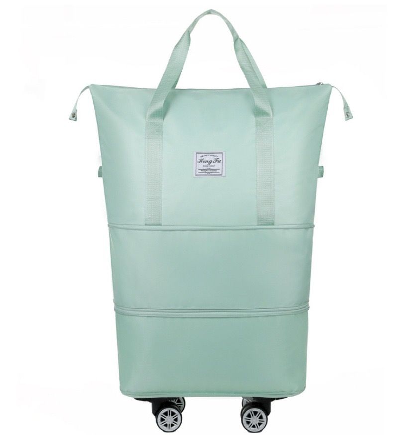 3-Size Silent Wheel Foldable Travel Bag - 55L Waterproof Oxford with Detachable Wheels & Roll/Carry Modes for Africa