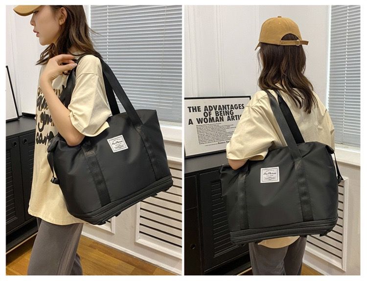 3-Size Silent Wheel Foldable Travel Bag - 55L Waterproof Oxford with Detachable Wheels & Roll/Carry Modes for Africa