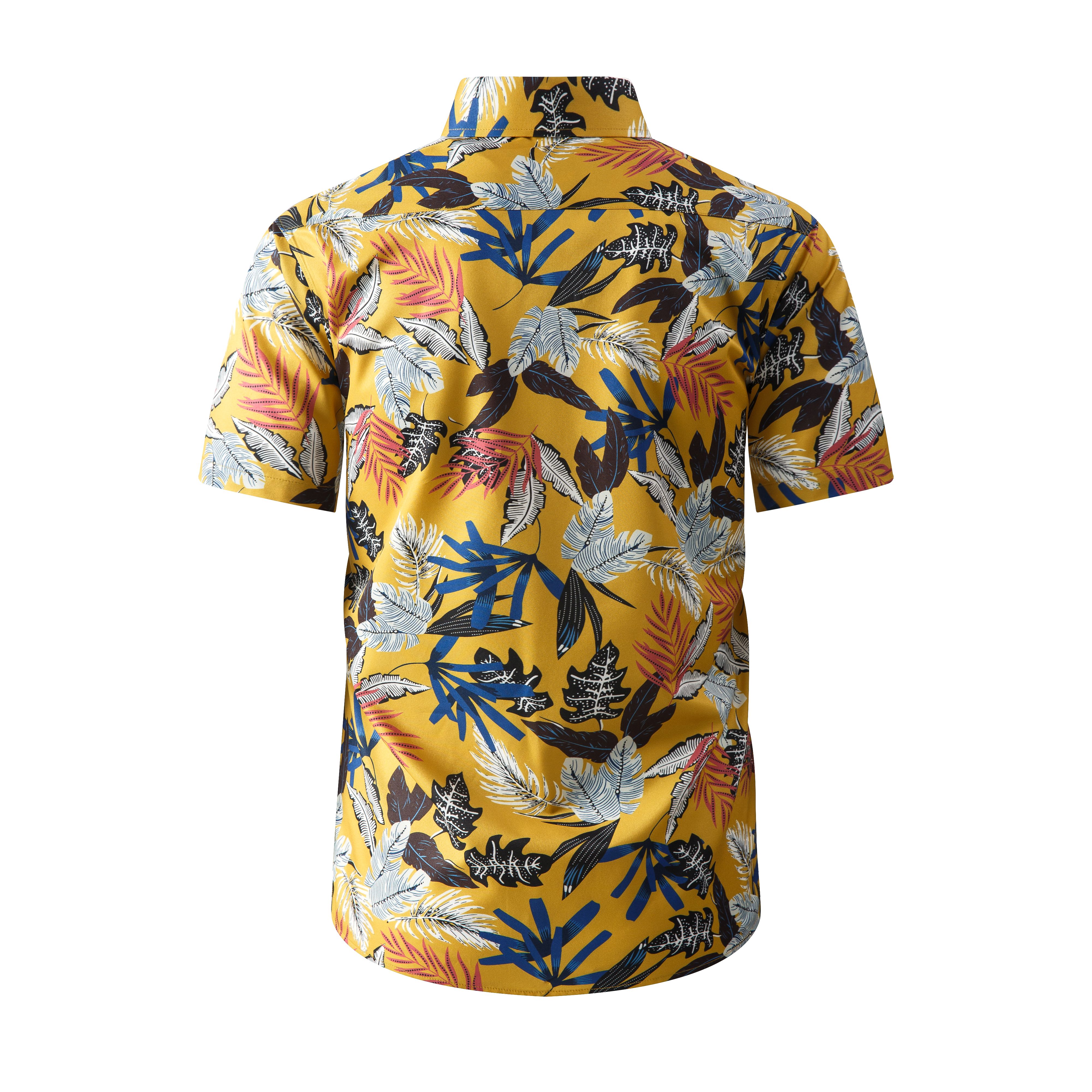Hawaiian Beach Shirt for Men - Stretchy Ice Silk Casual Short Sleeve Shirt, Resort Vacation Wear