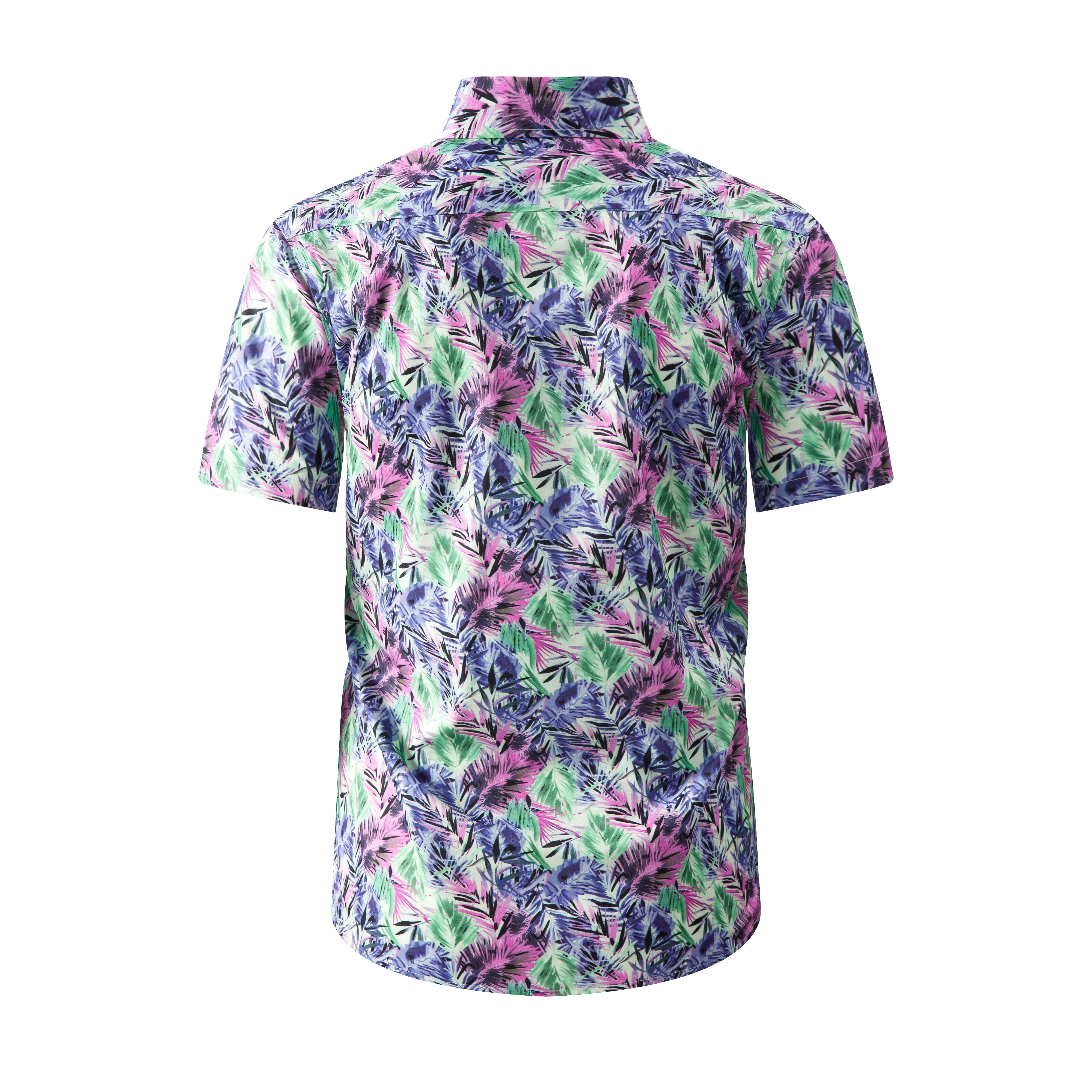 Hawaiian Beach Shirt for Men - Stretchy Ice Silk Casual Short Sleeve Shirt, Resort Vacation Wear