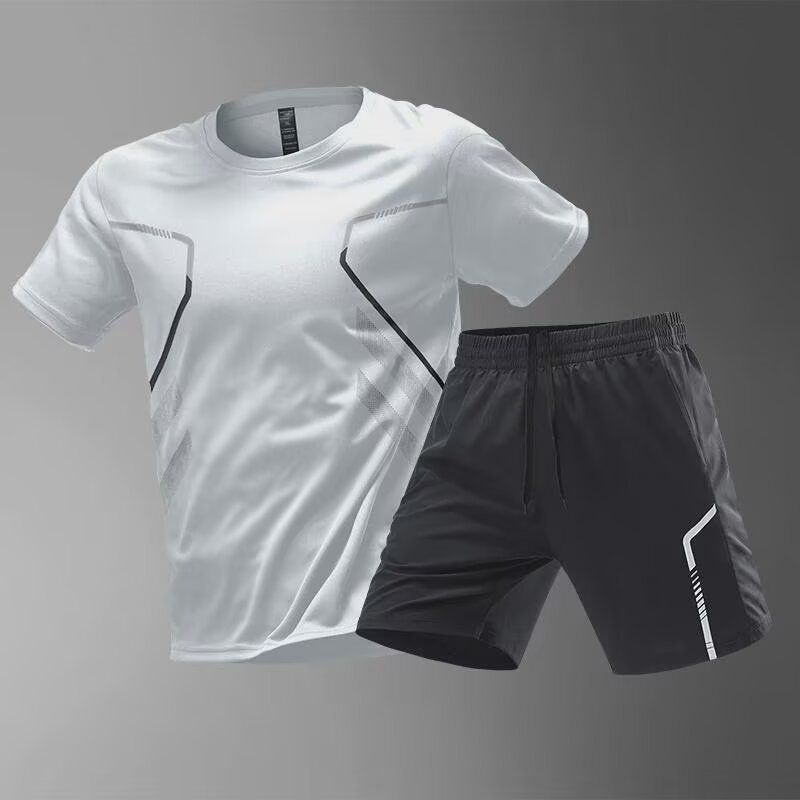 Sports Set Men's Cooling Quick-Dry Outfit - Gym T-Shirt + Running Shorts Workout Training Clothes