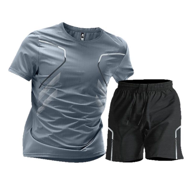 Sports Set Men's Cooling Quick-Dry Outfit - Gym T-Shirt + Running Shorts Workout Training Clothes