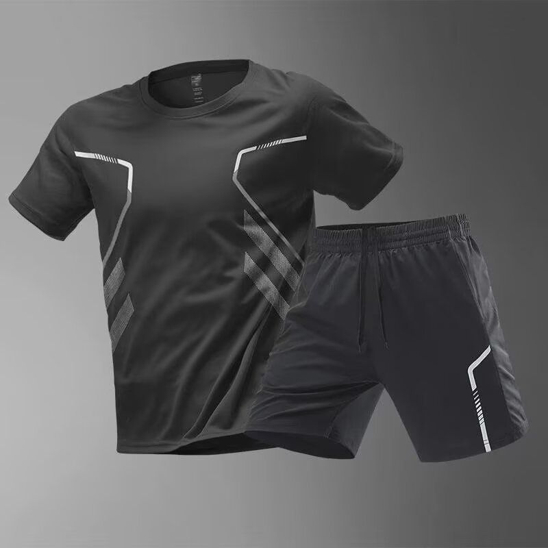 Sports Set Men's Cooling Quick-Dry Outfit - Gym T-Shirt + Running Shorts Workout Training Clothes
