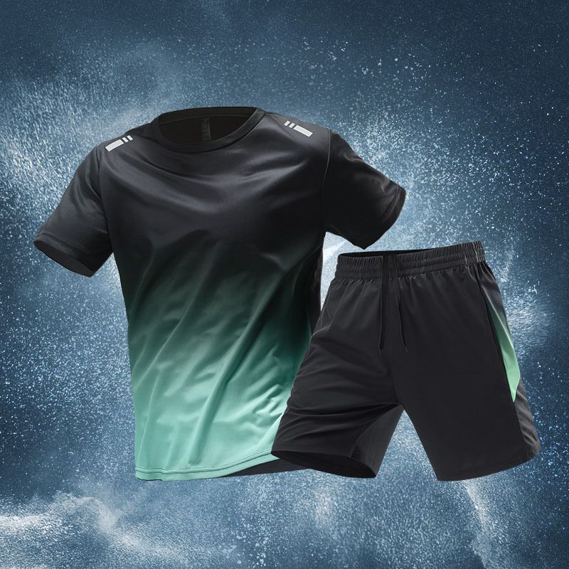 Sports Set Men's Cooling Quick-Dry Outfit - Gym T-Shirt + Running Shorts Workout Training Clothes