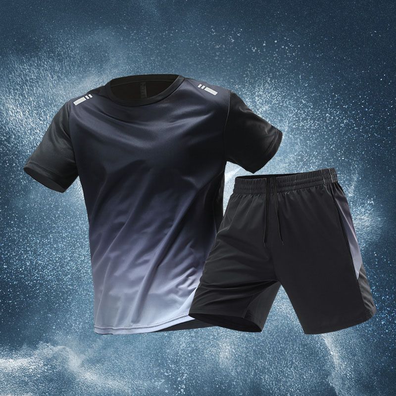 Sports Set Men's Cooling Quick-Dry Outfit - Gym T-Shirt + Running Shorts Workout Training Clothes