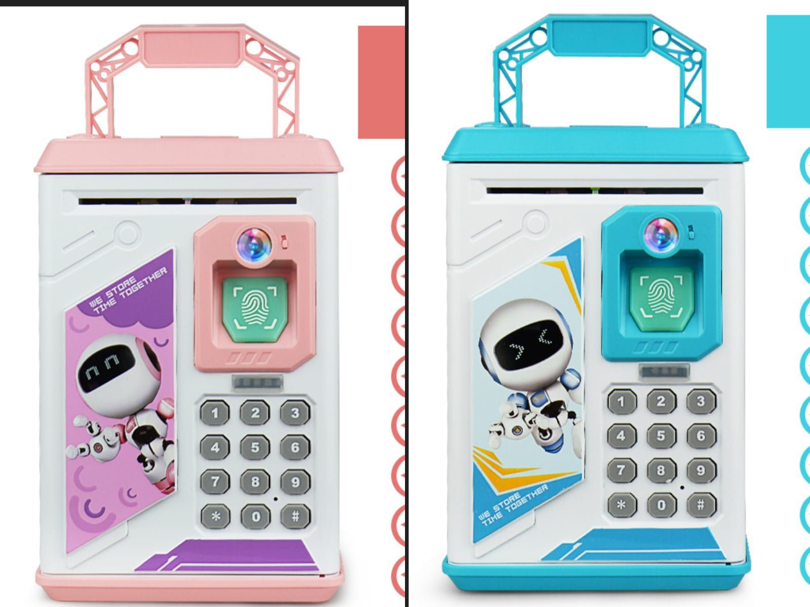 Mini Piggy Bank Safe Box Money Coin ATM Bank Toy Kids Gift Money Box Digital Saving Boxes Bank Password Protection Automatic Saving Bank very sturdy and durable non-toxic and safe to children