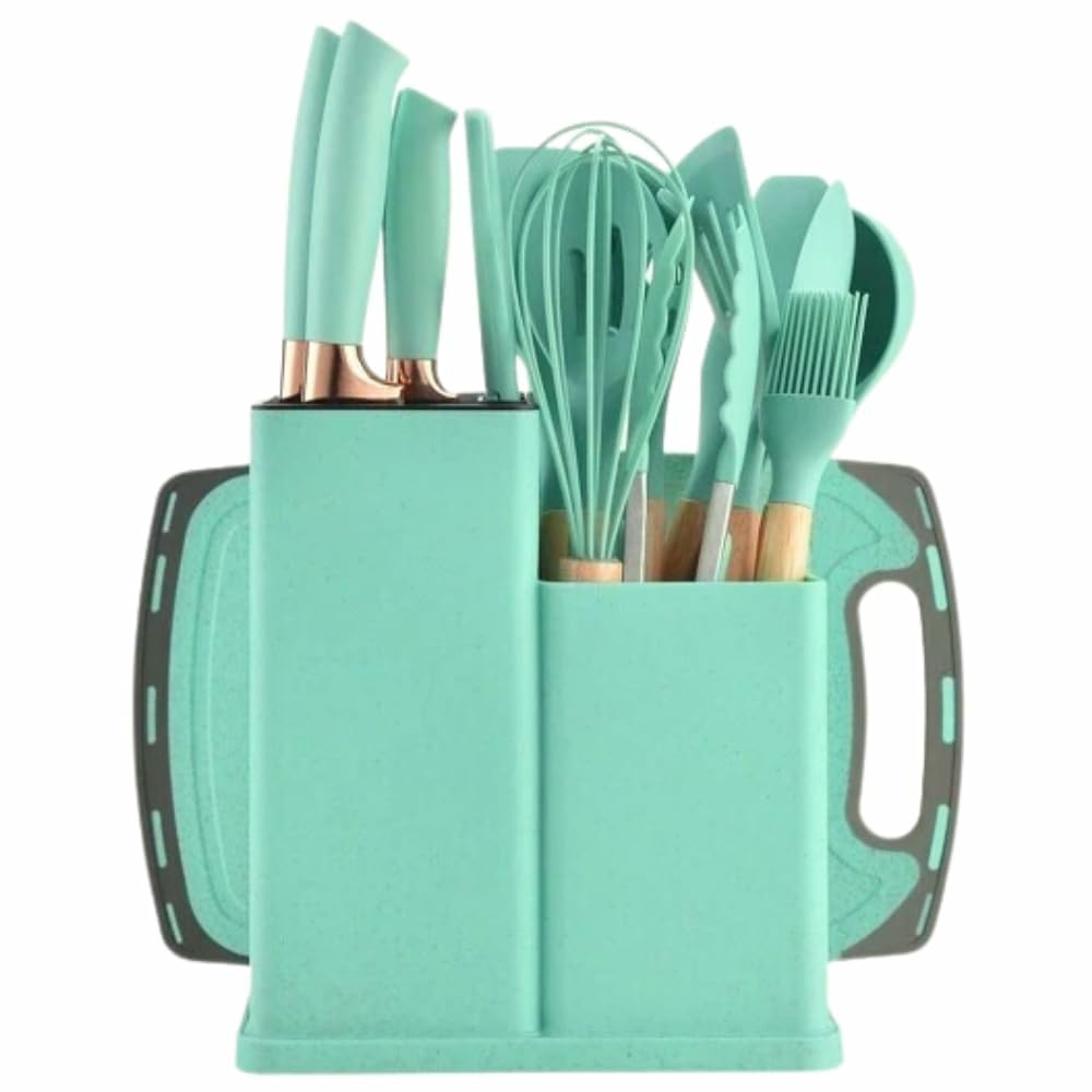 Premium 19pcs Kitchen Utensils Set: Professional & Stylish Chef Tools. Ideal Wedding Gift for Home Chefs. BPA-Free, Non-Toxic Silicone Kitchenware to Modernize Your Kitchen while keeping it classy