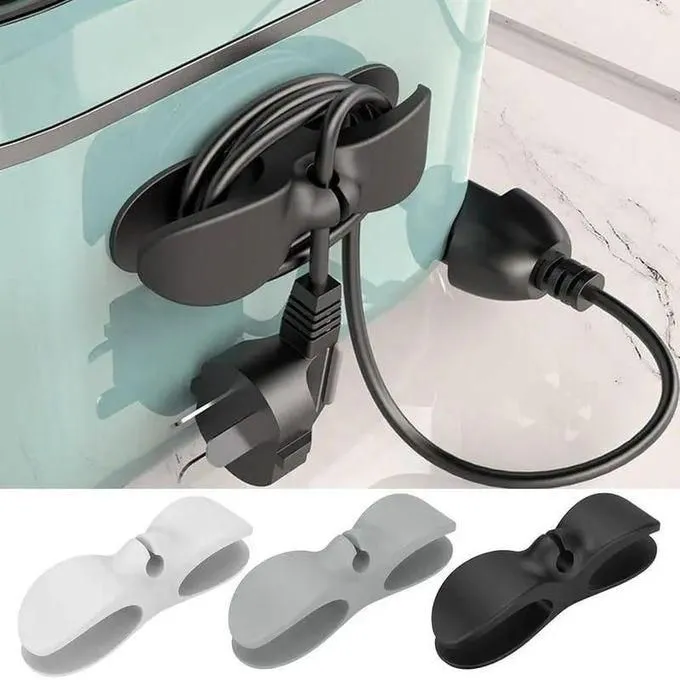 5pcs Acrylic Cable Clip Organize various wires to avoid accidents, Adhesive Charger Cord Holder - Wire Organizer for kitchen gadgets, Desk, Wall, Car, Nightstand and Office Cable Management.