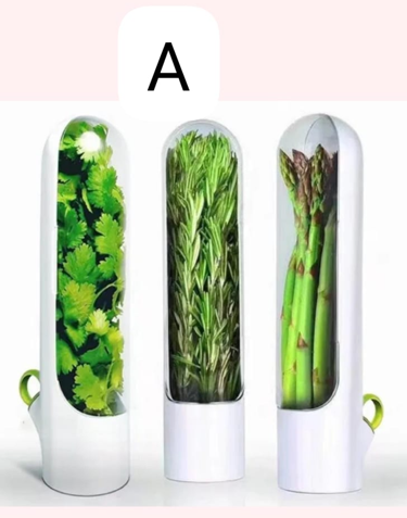 Vegetable Preserving Bottle, Herbal Preserving Bottle, Herb Storage Bottle rb Saver Pod Cilantro Containers for Refrigerator, Fresh Herb Keeper for Cilantro, Parsley, Asparagus, Mint, Keeps Vegetables
