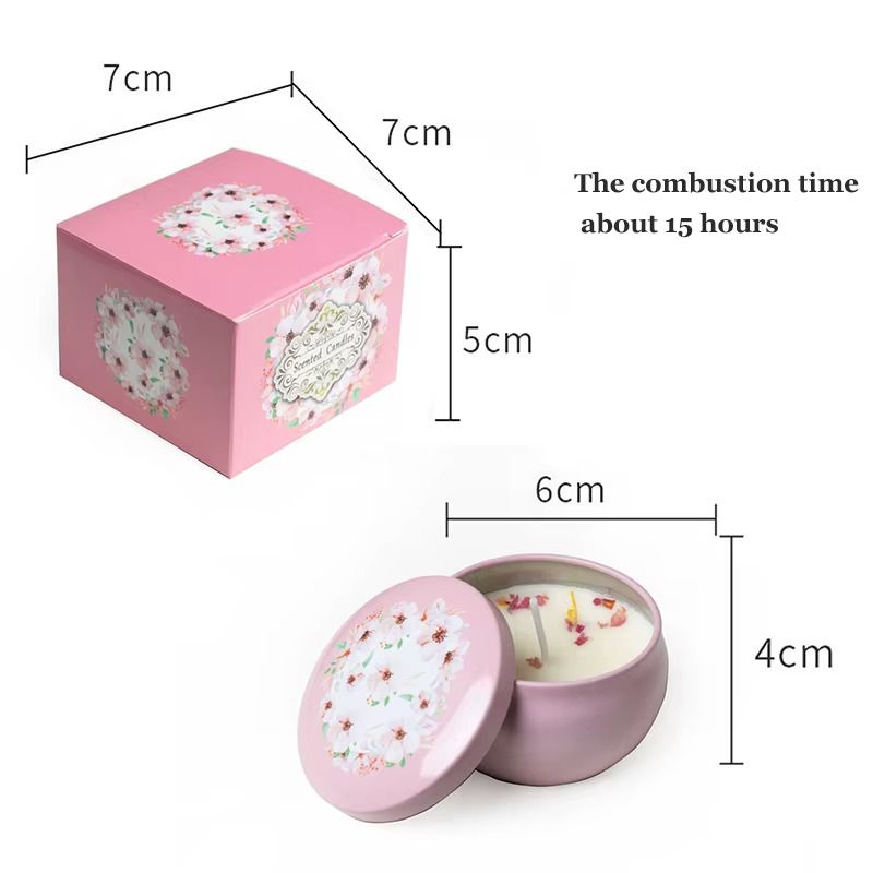 Mini Elegant Flower Tin Box DIY Candle Jar Balm Round