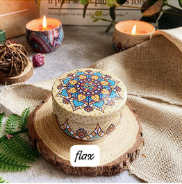 Mini Elegant Flower Tin Box DIY Candle Jar Balm Round