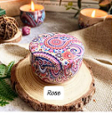 Mini Elegant Flower Tin Box DIY Candle Jar Balm Round