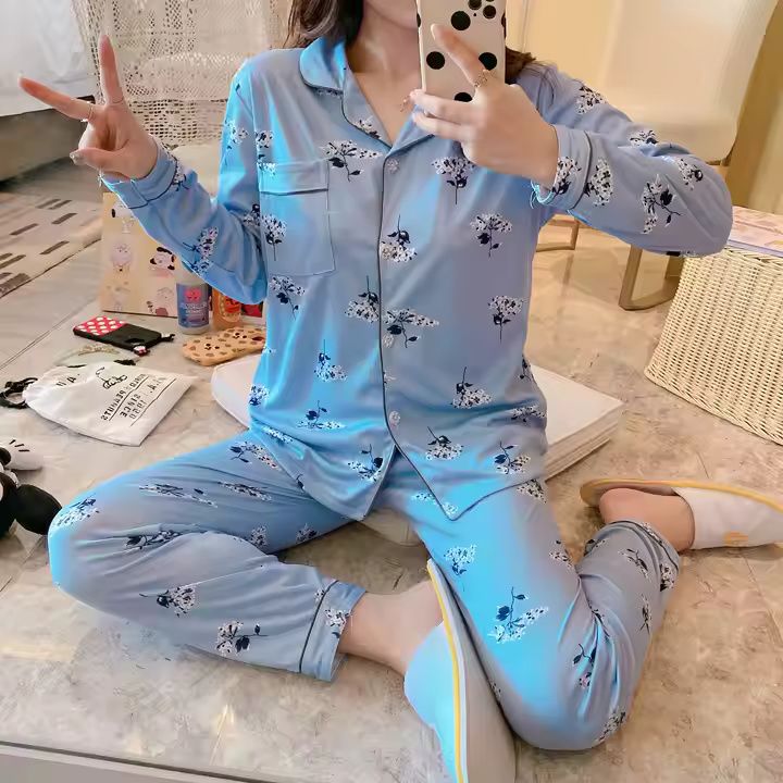 Milk Silk Women Pajamas Pyjamas Set Sleepwear Pijama Suit Female Sleepwear Two Piece Spring Pjs Loungewear for all Sizes for Lady