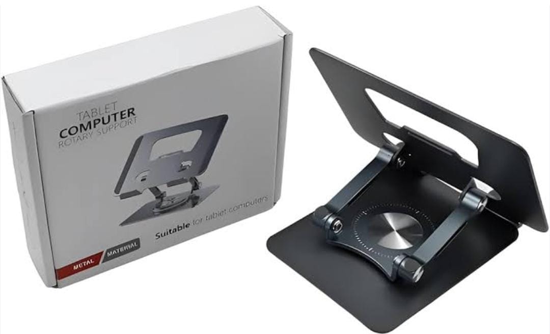 Foldable Tablet Stand Holder Mount 360 Rotational Portable Laptop Stand Support Laptop Bracket Aluminium Notebook Stand Adjustable Tablet Stand Phone Laptop Holder For ipad PC Silver