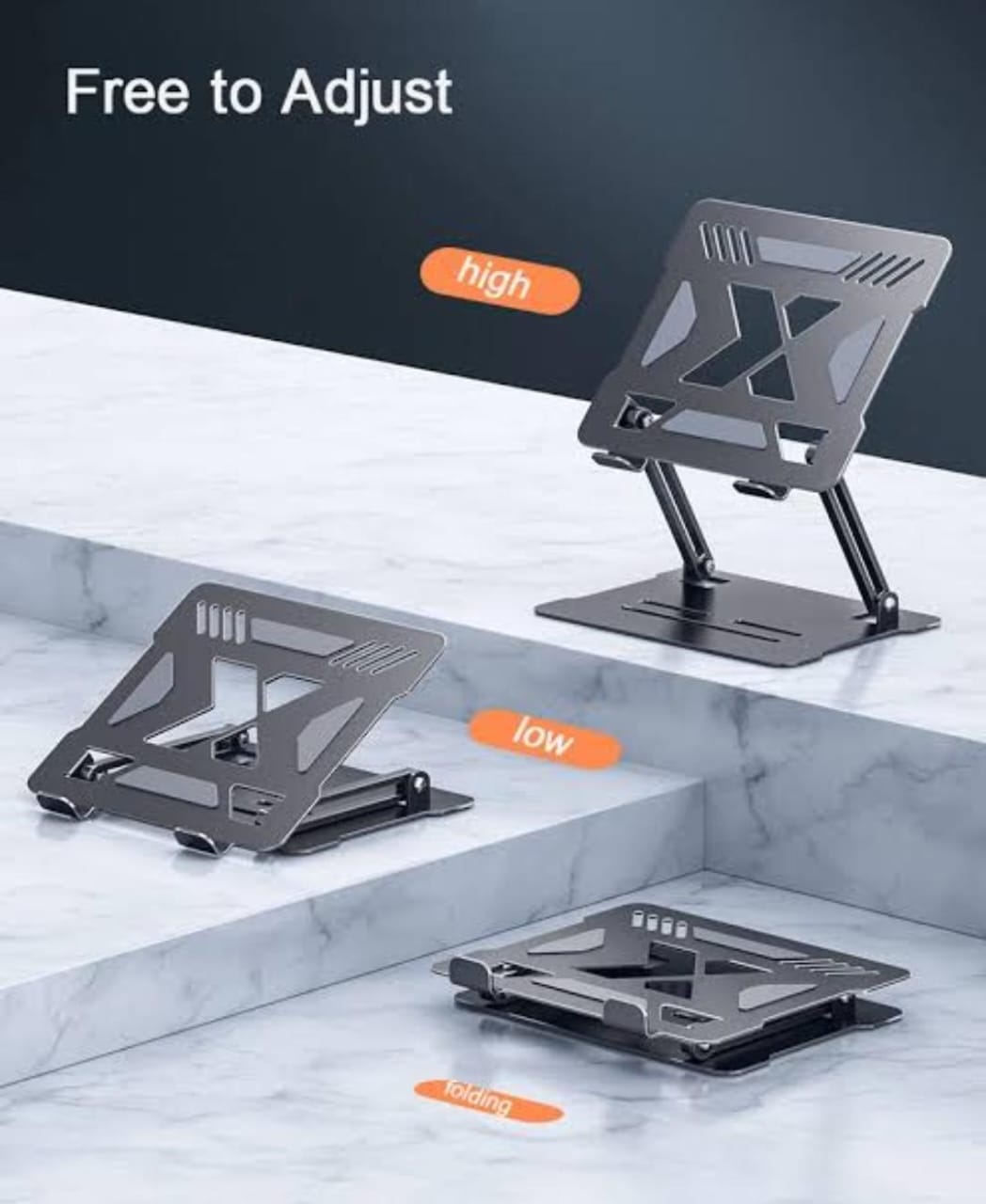 Foldable Tablet Stand Holder Mount 360 Rotational Portable Laptop Stand Support Laptop Bracket Aluminium Notebook Stand Adjustable Tablet Stand Phone Laptop Holder For ipad PC Silver