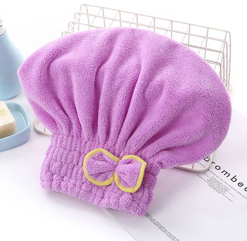 Quick-Drying Microfiber Solid Quickly Dry Hair Hat for Womens, Girls and Ladies Cap Bathing Tool Drying Towel Head Wrap