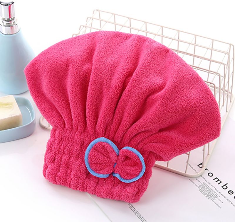 Quick-Drying Microfiber Solid Quickly Dry Hair Hat for Womens, Girls and Ladies Cap Bathing Tool Drying Towel Head Wrap
