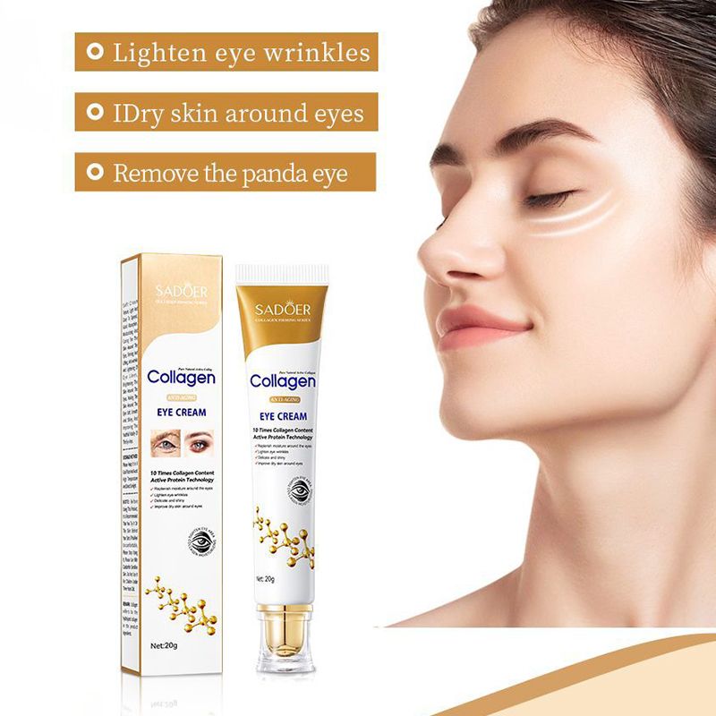 SADOER Collagen Eye Cream Anti Aging Repair Best Dark Circles Moisturizing and Improving Dark Circles and Eye Bags