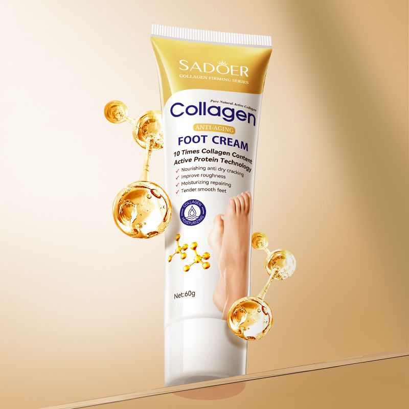 SADOER Collagen Foot Care Cream for Moisturizing and Gentle Care to Prevent Dry, Cracked and Peeling Feet. Organic Bone Collagen Anti-Wrinkle Foot Cream Nourishing Repair Lotion Foot Moisturizer Crack
